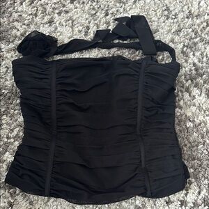 Zara Chic Black Ruched Top